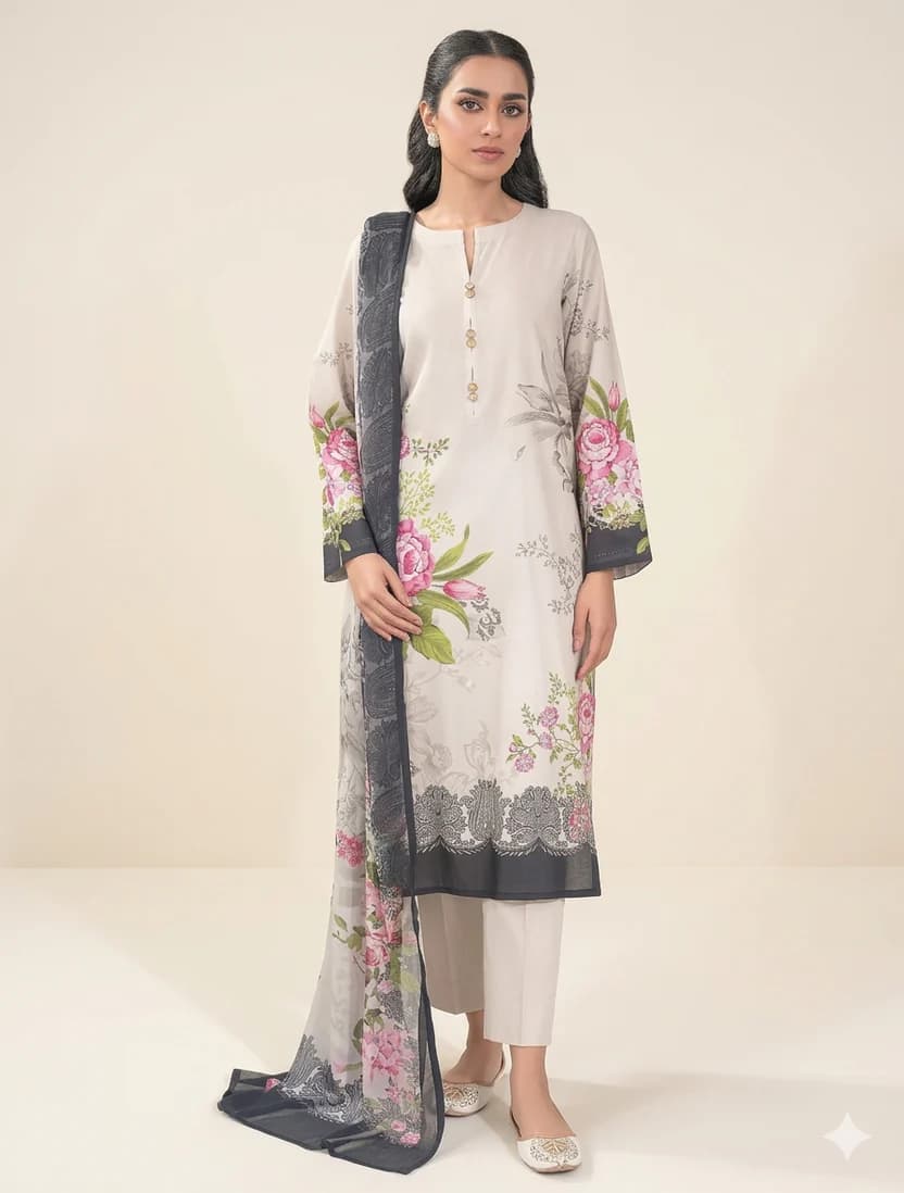 Linen Printed Suit