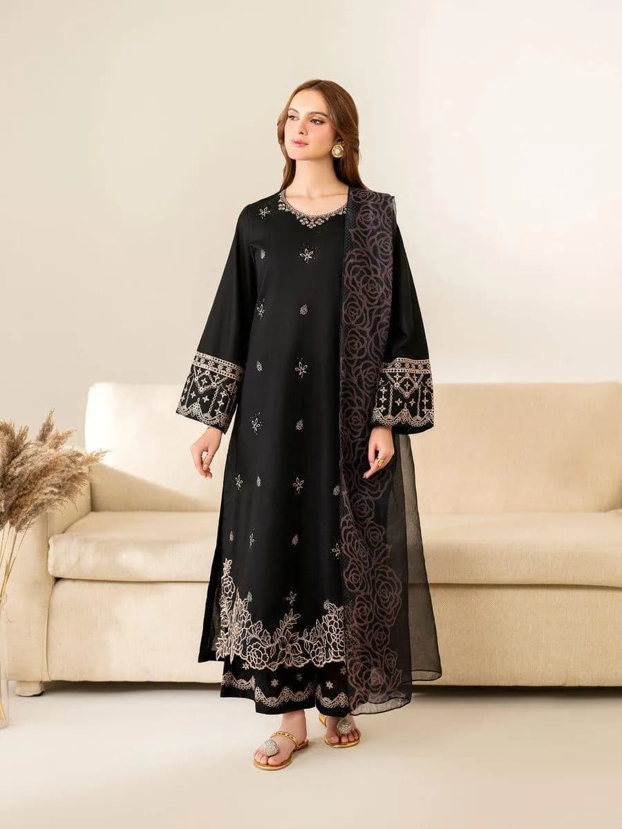 Black Embroidered Suit