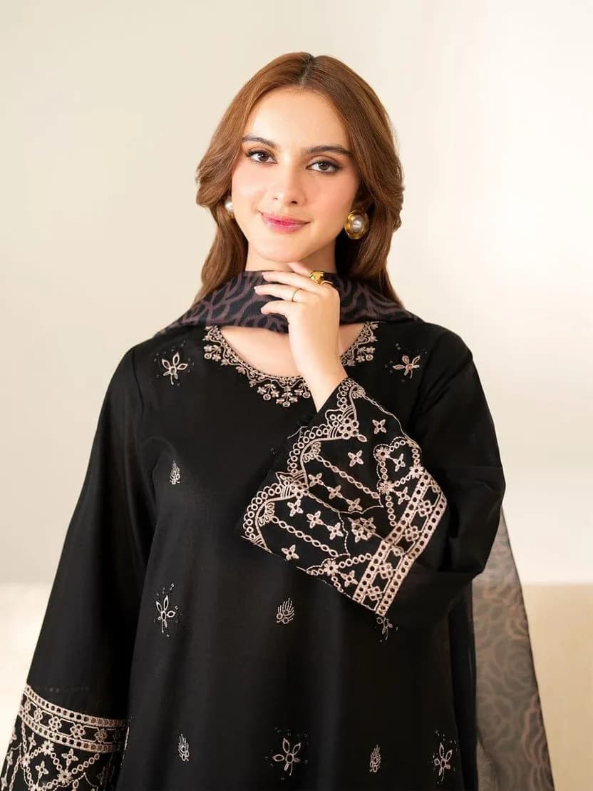 Black Embroidered Suit