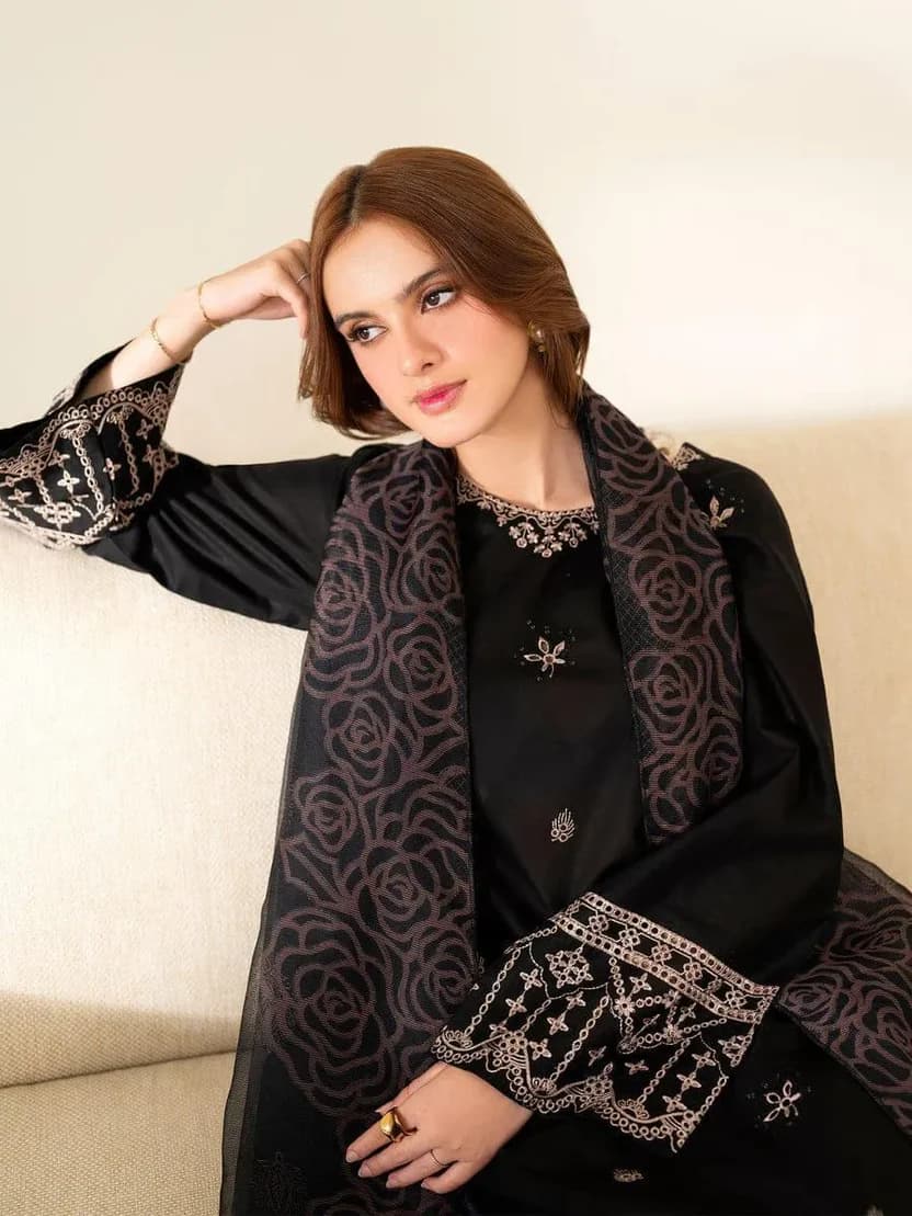 Black Embroidered Suit