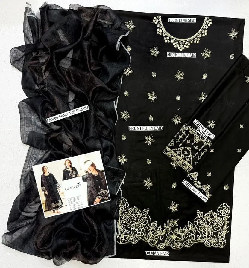 Black Embroidered Suit
