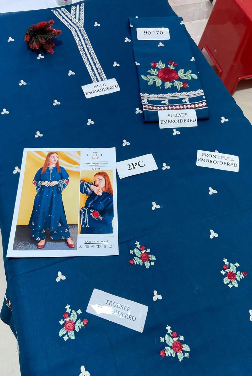 Blue Embroidered Suit